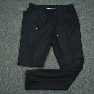 Men's Black Drawstring Chinos - Sleek Everyday Trousers